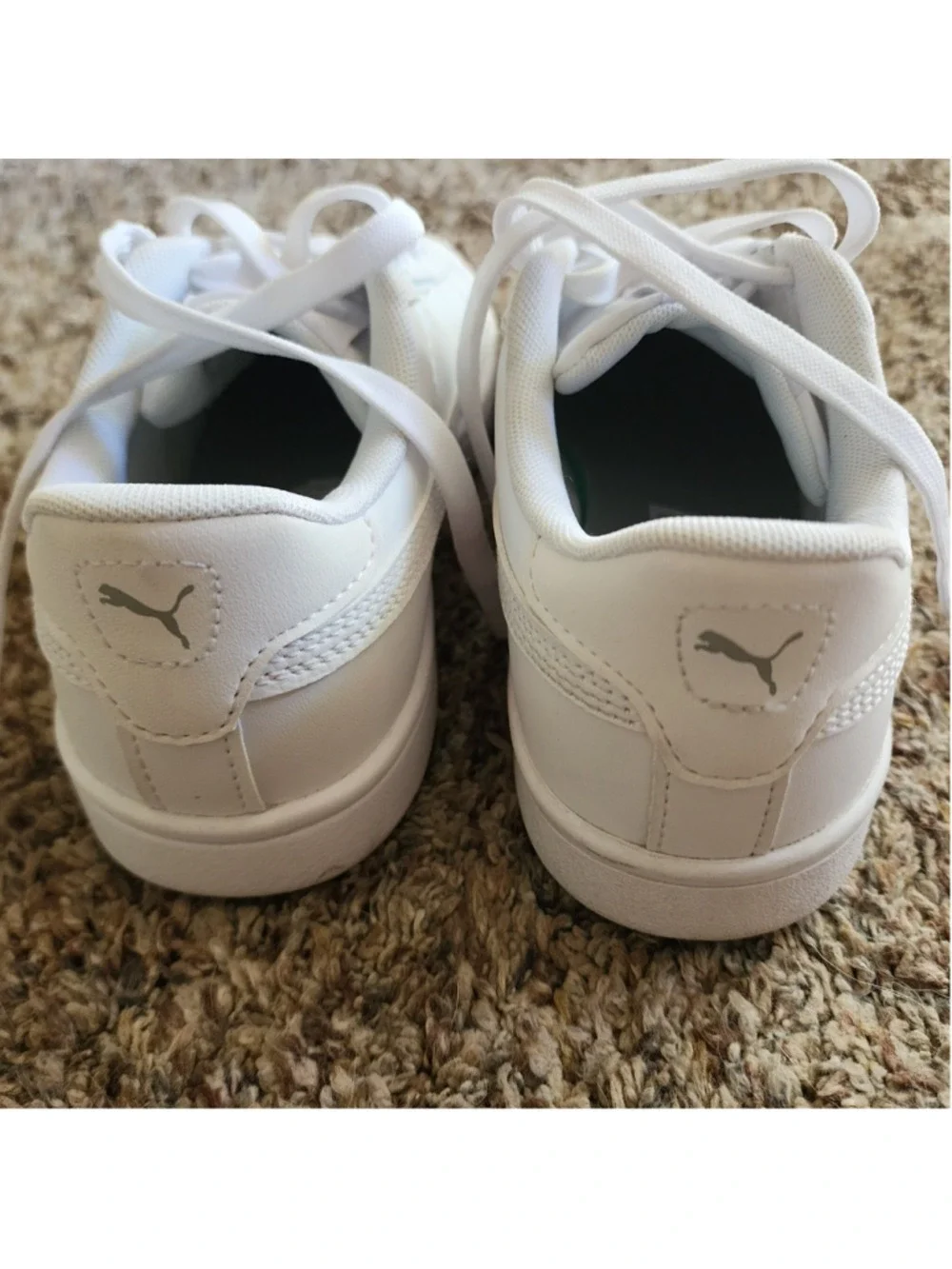 Puma Smash 3.0 Leather White Sneakers Women's 5.5 / 4Y Like New‎